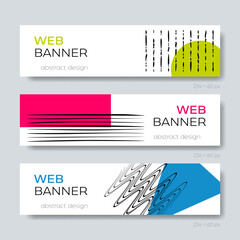 Trendy abstract design vector web banner templates - 728453073