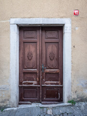 Door and architecture of old city  Motovun