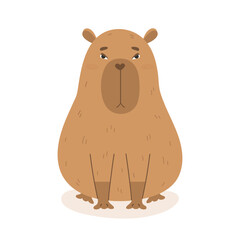 Funny capybara character vector illustration