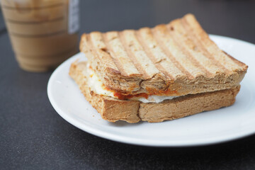 sandwich or toast with toasted bread slices,