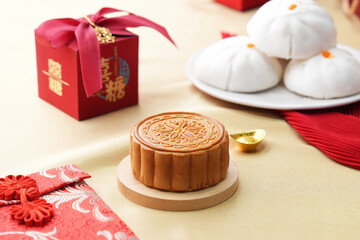Mooncake recipe Chinese New year Culture background 