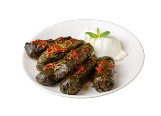 Stuffed collard greens with boiled leaves, traditonal turkish black sea region food, sarma, dolma...