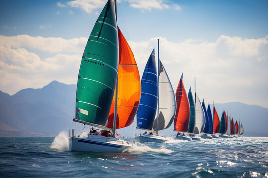 Racing the Wind: A Sailing Regatta Spectacle.