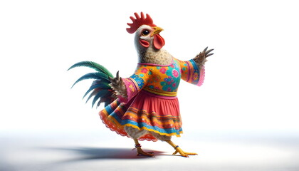 chicken dance isolated on white background