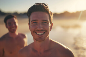 Obraz premium portrait of a man at beach