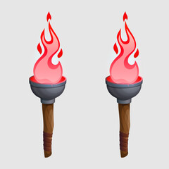 illustration of a burning match in a fire