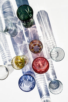 Colour, shadows, light and reflections from glass