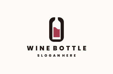 Wine bottle logo template vector illustration design