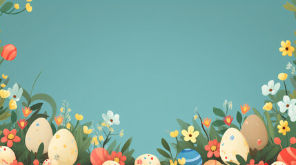 Flat easter celebration background