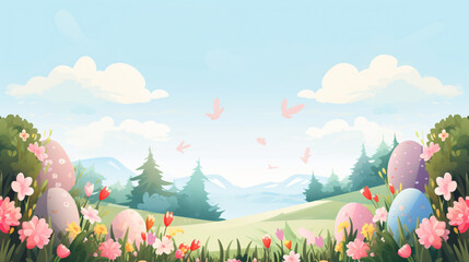 Flat easter celebration background