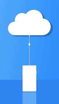 Un smartphone envoie des donn&eacute;es dans le cloud