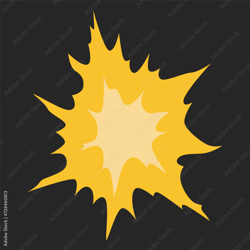 Poster explosion animation effect for game. burst explosion in cartoon style. bomb or bang. vector isolated