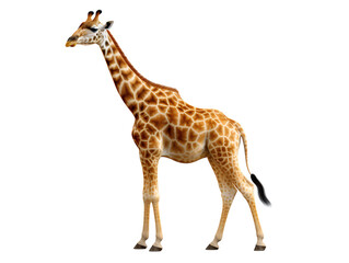 Giraffe, isolated on a transparent or white background