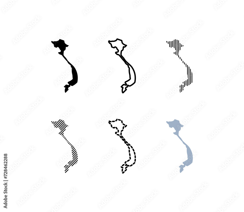 Poster continent map icon. linear style. vector icons