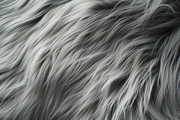 Elegant flow of gray fur texture, ideal for backgrounds and detailed design elements