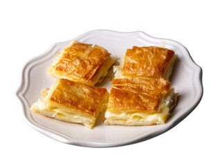 Delicious Turkish Tray pastry, Su boregi with cheese. Adana borek.