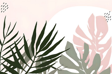 Paintings of abstract tropical plants