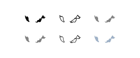 Continent icons icons. Linear style. Vector icon