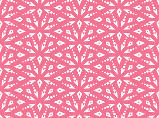 Abstract geometric pattern. A seamless vector background. White and pink ornament. Graphic modern pattern. Simple lattice graphic design