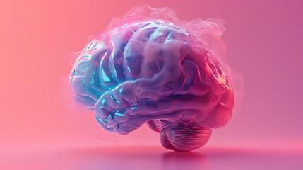 Colorful AI brain illustration with isolated background