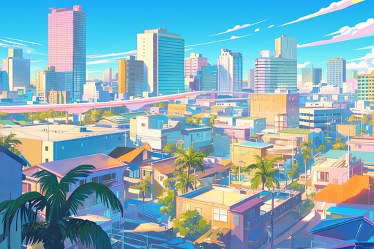Glimmering Metropolis Blends Modern Architecture With Vibrant Animeinspired Visuals