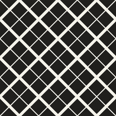 Vector seamless pattern. Repeating geometric elements. Stylish monochrome background design.