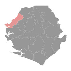 Kambia District map, administrative division of Sierra Leone. Vector illustration.
