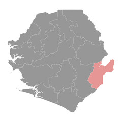 Kailahun District map, administrative division of Sierra Leone. Vector illustration.