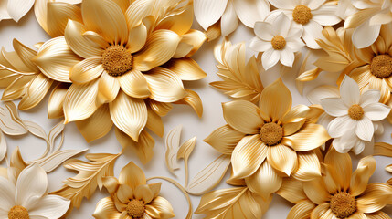 Obraz na płótnie Canvas Golden floral background