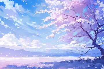 Pale Lavender Color Anime Background
