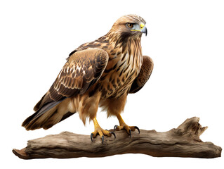 Hawk On The Branch, isolated on a transparent or white background