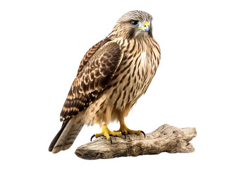 Hawk On The Branch, isolated on a transparent or white background