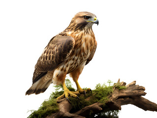 Hawk On The Branch, isolated on a transparent or white background