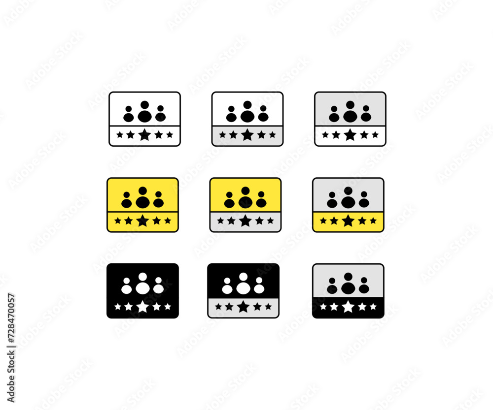 Poster star rating set. linear and flat style. vector icon