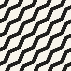 Vector seamless pattern. Repeating geometric elements. Stylish monochrome background design.
