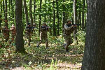 A specialized military antiterrorist unit conducts a covert operation in dense, hazardous woodland, demonstrating precision, discipline, and strategic readiness