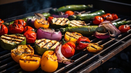 Grilled vegetables on the grill