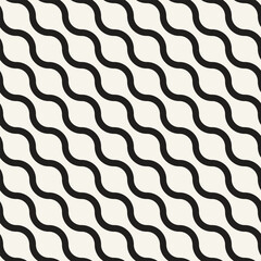 Vector seamless pattern. Repeating geometric elements. Stylish monochrome background design.