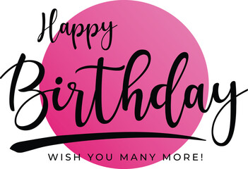 Happy Birthday. Happy birthday handwritten text lettering calligraphy isolated on white background. Vector illustration. Birthday poster design