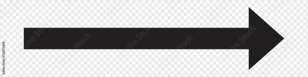 Poster black arrow to the right . vector, isolated. black arrow isolated on transparency background