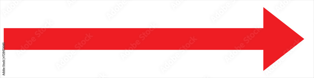 Poster red arrow to the right . vector, isolated. red arrow isolated on transparency background