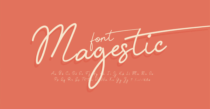 Handwritten cursive typeset, elegant calligraphic letter set, tender font. Elegant majestic alphabet for enchanting wedding typographic design. Vector typeset