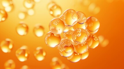 shiny spheres of golds, in the style of translucent layers, matte background, drugcore, scientific illustrations
