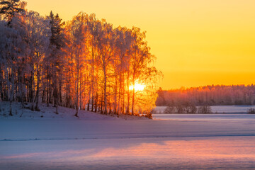 Sunset during winter