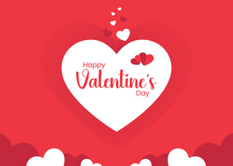 Happy Valentine's Day celebration, Vector illustration hearts, Love greeting card design, Posters with a Love shape on a Red Background.