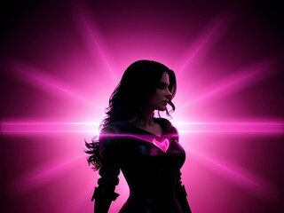 Silhouette of a dancing girl, Generative AI