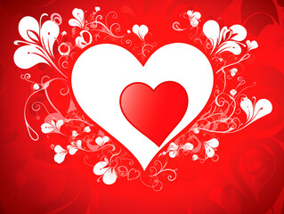 Romantic background image for a gift card or postcard for Valentine's day or wedding in vector style.