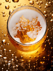 Refreshing Pint of Beer with Bubbles created with Generative AI technology