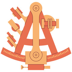 Sextant vector illustration isolated on a white background.
