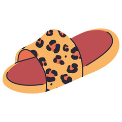 Women's slide sandals vector cartoon illustration isolated on a white background.